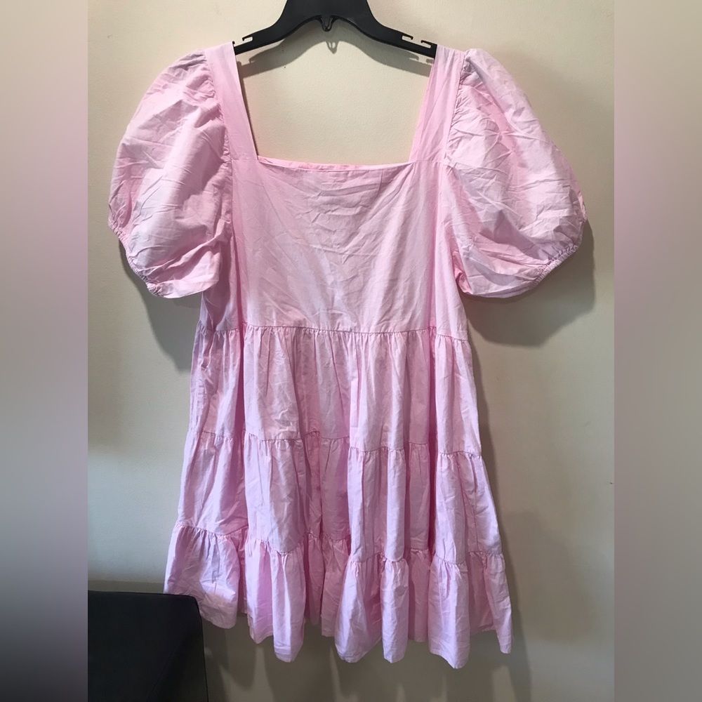 Women Plus Tiered Dress/pink/size 1X/nwt